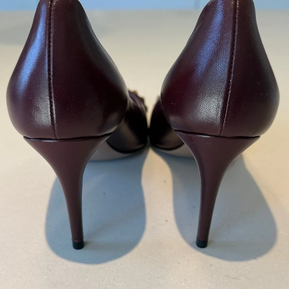 Gucci Dark Red Studded Heels - Picture 5 of 12